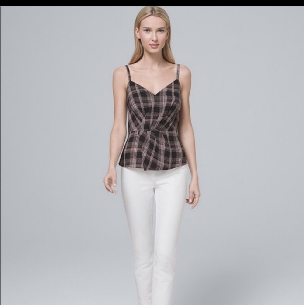 WHBM PLAID MENSWEAR TANK TOP, SZ LARGE